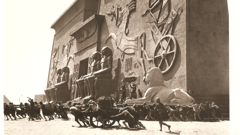 The City of the Pharaoh during the filming of Cecil B. DeMille's 'The Ten Commandments'.