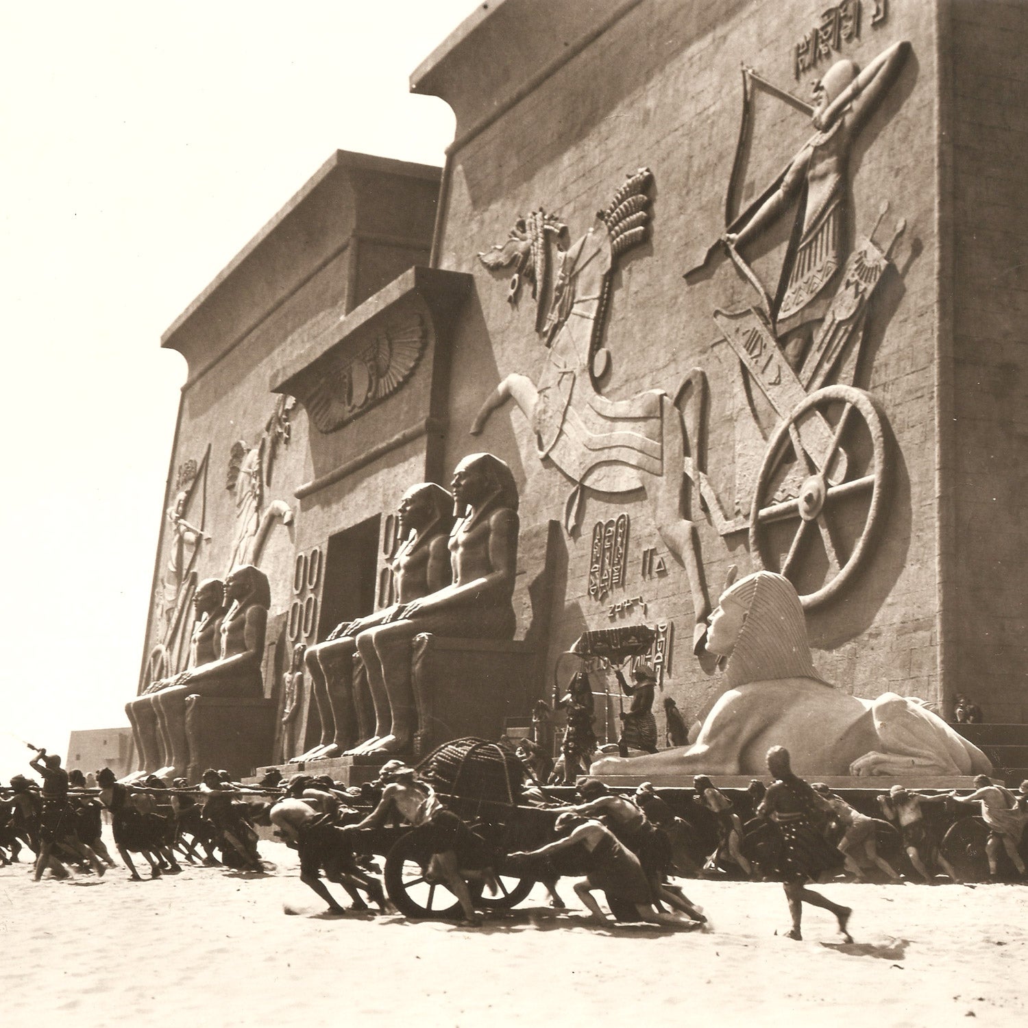 The City of the Pharaoh during the filming of Cecil B. DeMille's 'The Ten Commandments'.