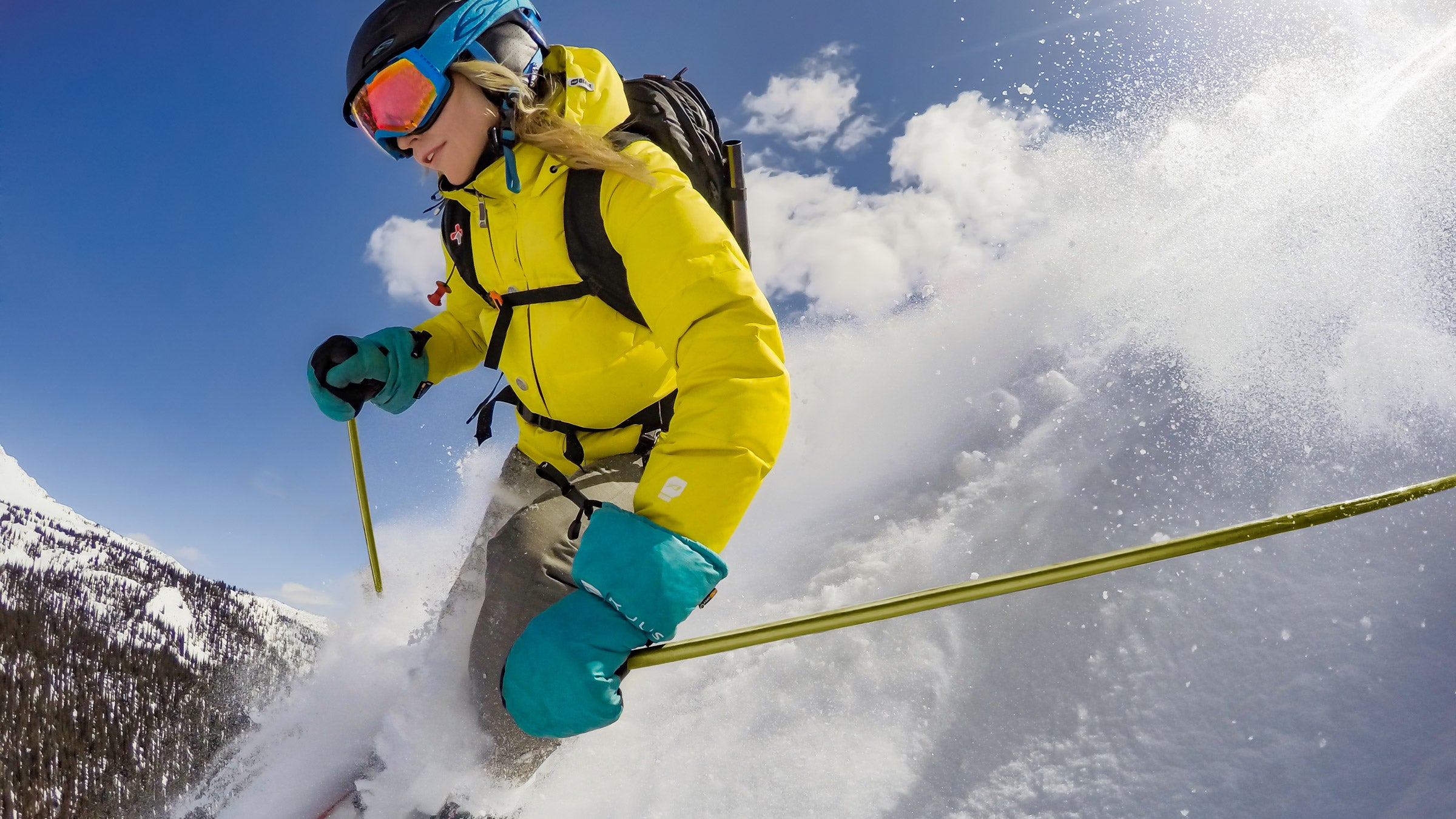 Christina Anderson shoots her own mountain biking and skiing trips on a GoPro Hero4. 