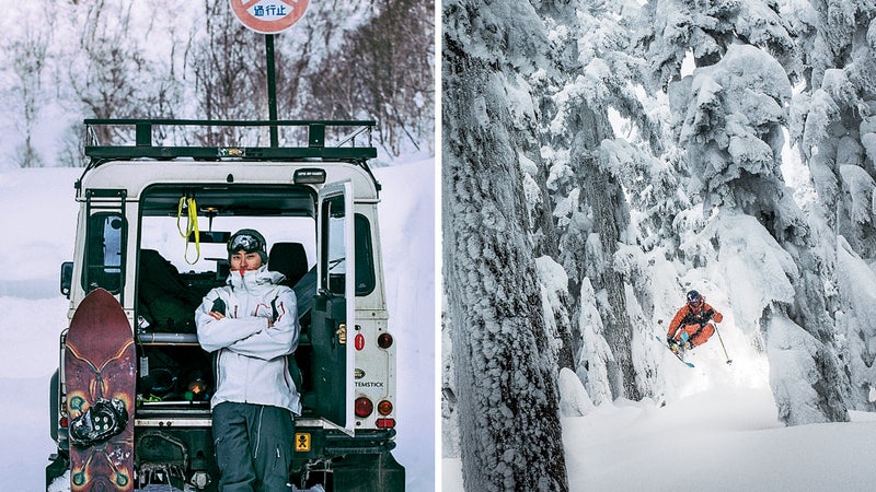 From left: Tight trees in Whistler; Another deep day in Niseko.