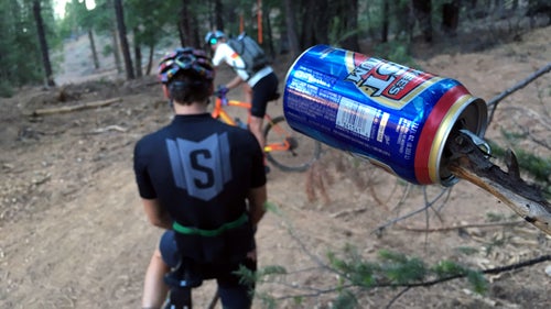 To find our way down the course, we just had to follow the beer cans.