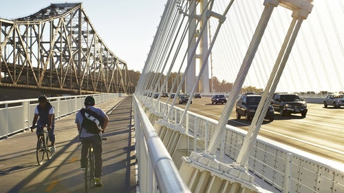 The bike path on the new Bay Bridge.