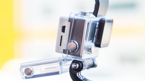 The SteadXP is compatible with a GoPro.