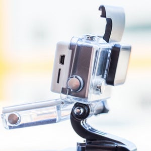 The SteadXP is compatible with a GoPro.