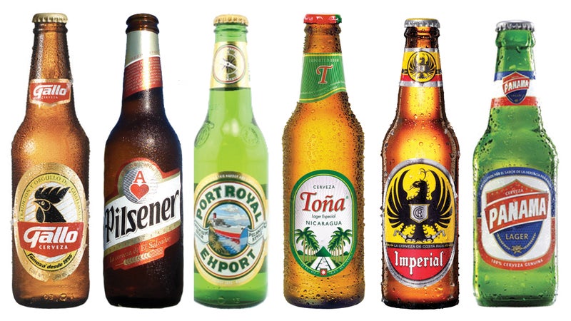 From left, the lagers of Guatemala, El Salvador, Honduras, Nicaragua, Costa Rica, and Panama.