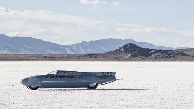 Letting it rip at Utah's Bonneville Salt Flats.