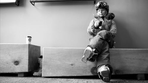 Collinson and her younger brother John, also a fixture in TGR films, grew up at Snowbird ski resort, where their father, the legendary Jimmy Collinson, was the assistant head of snow safety. The pair shared a 5-by-12-foot walk-in closet in employee housing that was furnished with bunk beds. Their mother home-schooled them, along with a few other children, so in winter they rarely left Little Cottonwood Canyon except to go to ski races at other mountains. “I don’t remember a time before skiing,” says Angel. She and her brother now share a house in Salt Lake City, near the base of the canyon. “He’s still my favorite person to ski with,” she says.Photo: “I’m waiting for the lifts to spin at British Columbia’s Red Mountain. It’s snowing big fat flakes outside, so I’m just staying dry. This was our first stop on a pow-and-pillows tour for a TGR sequence. At Jackson Hole, we have to get a permit to go up early and film before the crowds arrive. At Red, there are so few people that you don’t need to, which is what makes it so great.”