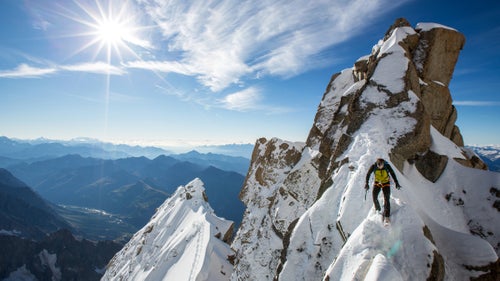 Last July, Griffith鈥檚 longtime friend Ueli Steck, the elite alpinist, invited him to scale four peaks in the Mont Blanc massif, on the border of France and Italy, in a single day鈥攑art of Steck鈥檚 attempt to climb all eight-two 4,000-meter summits in the Alps. They were done by noon, with Griffith having captured Steck at the top of Grand Pilier D鈥橝ngle around 8 a.m. 鈥淲hen you鈥檙e with Ueli, there鈥檚 no hanging around,鈥 says the British photographer, who lives in Chamonix, France. 鈥淵ou have to shoot quite literally from the hip.鈥
THE TOOLS: Canon 5D Mark III, 16-35mm f/2.8 lens, ISO 200, f/14, 1/250 second