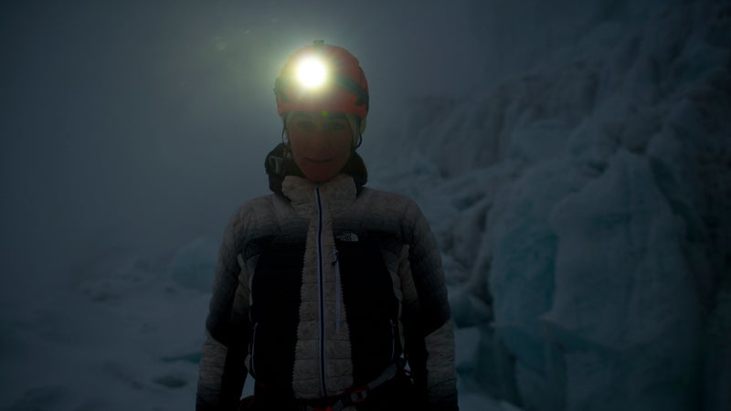 Hillaree O'Neill ​deep inside​ ​the same icefall​.​