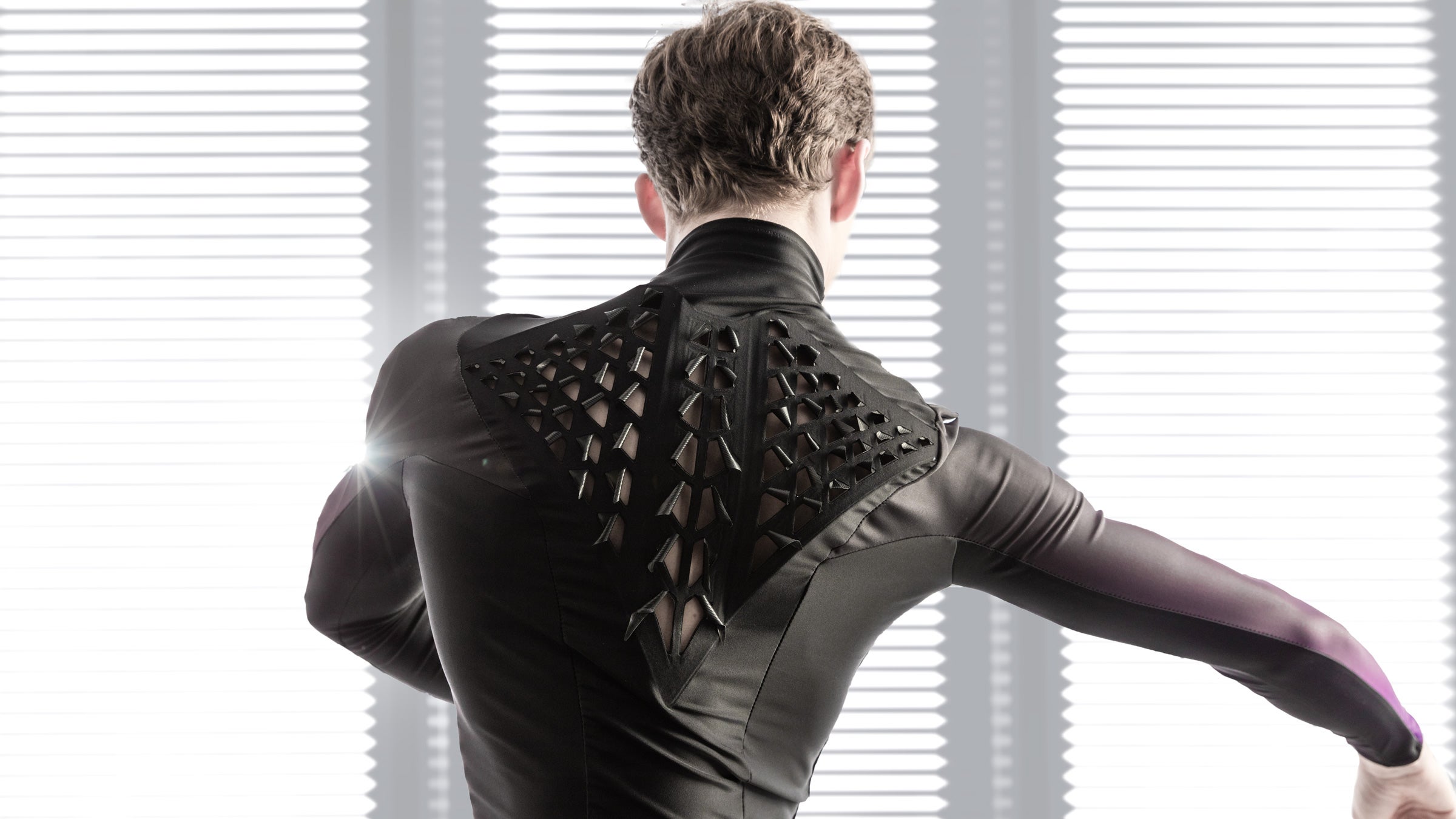 Tiny triangular flaps in the garments peel back and provide ventilation as the athlete begins to perspire. 