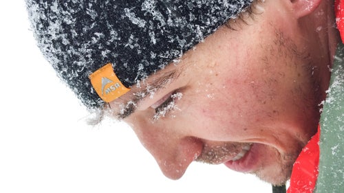 Rogala with frosted eyelashes on the way up.