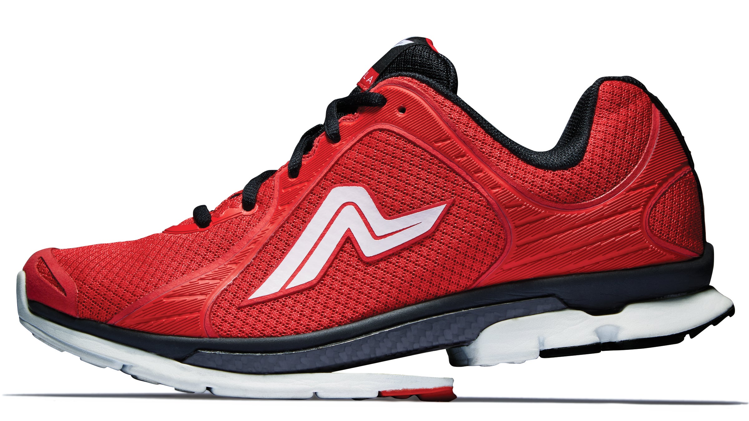 The Ampla Fly, with its carbon-fiber, lever-like outsole designed to help propel a runner forward