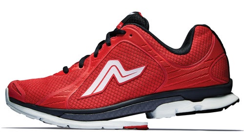 The Ampla Fly, with its carbon-fiber, lever-like outsole designed to help propel a runner forward