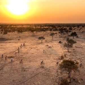 Once a year Johannesburg-based Wilderness Safaris organizes its Tour de Tuli, a 300-kilometer (186-mile), four-day MTB ride through the Tuli Block of southern Africa, connecting Botswana, Zimbabwe and South Africa. Unlike other multi-stage tours through Africa—or elsewhere around the world—this one is supported by three separate governments, with makeshift border crossings along riverbanks (you’ll need to keep your Ziploc-ed passport tucked inside your jersey, alongside your energy chews). Capped at 350 riders, plus 150 support staff, the tour fills up fast once it opens for registration each year in late November. Last August, I joined a team led by Russel Friedman, one of Wilderness Safaris’s founding partners and chairman of Children in the Wilderness, the educational program Wilderness operates in the communities outside its camps in seven southern African countries. The ride is its chief fundraiser. The course was mostly ancient elephant trails, single tracks across sprawls of loose stones, Moab-style steep cliffs and ridges, forests of swollen baobabs, fever trees and thorny bush—plus lots of hills and sand, and hills of sand—through a pristine 3,000-square-mile tract that’s normally inaccessible to the public. Friedman broke his back mountain-biking last year, and yet at 65 he still rode me into the dust—of which there was plenty. It was the hardest multi-stage ride I’ve ever been on, but when you’re with some 300-plus South Africans (plus cyclists from another dozen countries), one thing’s for sure: at the end of the day you don’t drink alone. Photo: There are lots of ways to go on safari in Africa. By mountain bike is one of them. Fortunately, the riders, not the predators, were the only ones in “attack position.”