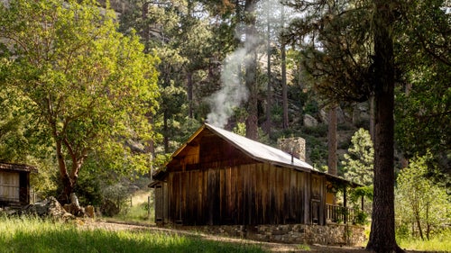 Pine Valley, California: Built by hand in the Ventana wilderness, the lumber was cut and milled on site and all of the tools were packed in, hand carried, or carted by wheelbarrow.