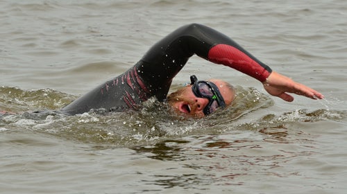 Chris Ring swam an average of 14 to 20 miles a day for six months.