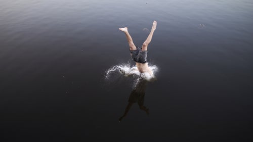 I really enjoy minimal backgrounds and overhead shots and feel those ingredients are keys parts of my photographic style. For this image, I asked one of my best friends, Luke Kittinger, to climb up a dock’s roof in East Texas and take a few dives for this shot I had in mind.