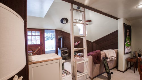 Inside the dome, I have a kitchen, living room, dining room, bathroom, and a loft for my wandering friends. That鈥檚 it. My bedroom is in a small addition off the back, but all the fun goes down inside this circle.