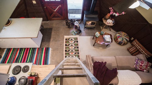 This ladder broke once, and the only way to get into the loft was to practice some sweet climbing moves.