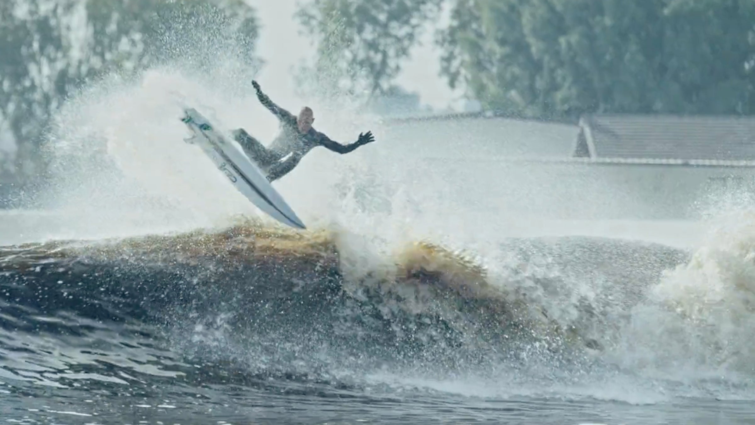 The 11-time world champion released the first footage of his man-made wave earlier this month.