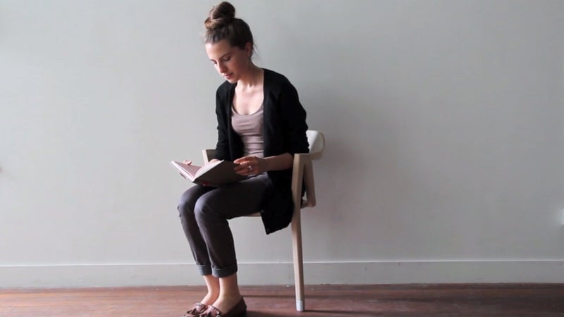 Beno卯t Malta created a chair with only two legs, so you have to engage your core to remain upright.