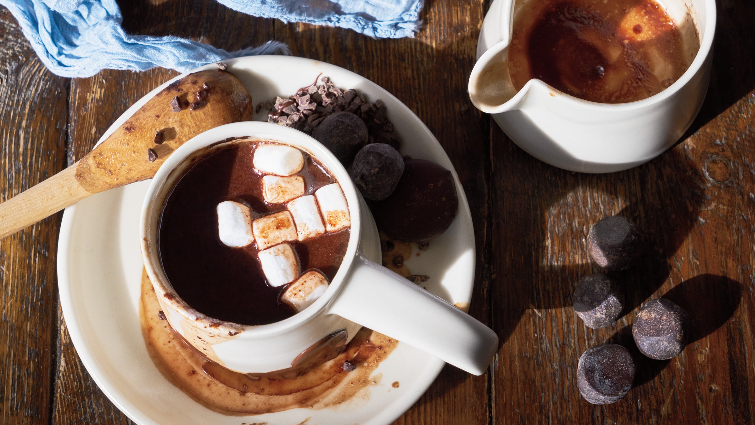 "Sippable chocolate" comes in thicker, milk-based as well as bitter, water-based versions.