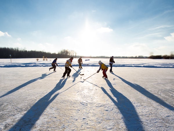 When the temperature drops, hardcore hockey players around the world leave behind climate-controlled rinks and return to the frozen ponds where the sport was born. Northland Films created an award-winning ode to these hallowed grounds in the 2008 documentary 'Pond Hockey'. Earlier this month, the Great Lakes-based production company released a follow-up photo book called 'Pond Hockey: Frozen Moments'. The 128-page anthology includes shots by photographers based everywhere from Denali to Helsinki, a testament to the sport’s global popularity—and a reminder that hockey still shines away from the bright lights of today’s rinks.

“There's just something to being outside and playing with your friends that you can’t beat,” says Tommy Haines, co-partner of Northland Films. “The speed and the wind and being surrounded by mountains—we wanted to celebrate that.”

Photo: The majority of shots in the book came from Nicholas Wynia, a freelance photographer based in Iowa City. Wynia spent three and a half weeks driving 6,000 miles through Canada, up the East Coast, and back along the Great Lakes—in a rental Nissan Maxima without snow tires, no less. While he drove, the Northland Films team was back in Iowa City, scouring Facebook for local pond hockey teams and rinks. On Acorn Pond in Fredonia, New York, 50 miles outside of Buffalo, Wynia met a team of middle-aged chargers who still travel to local pond hockey tournaments in their beloved ramshackle RV.