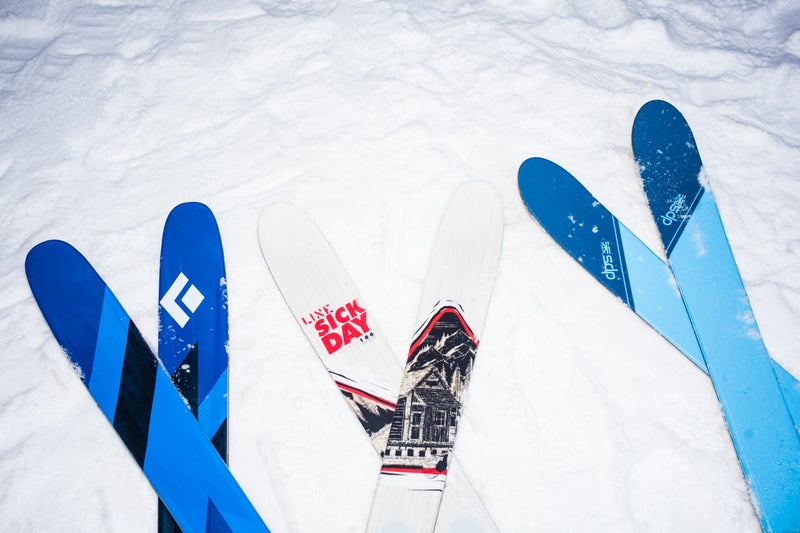 Left to right: Black Diamond Link 105, Line Sick Day Tourist, DPS Wailer 106 Tour1.