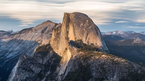 A view of Yosemite's Half Dome from Glacier Point.