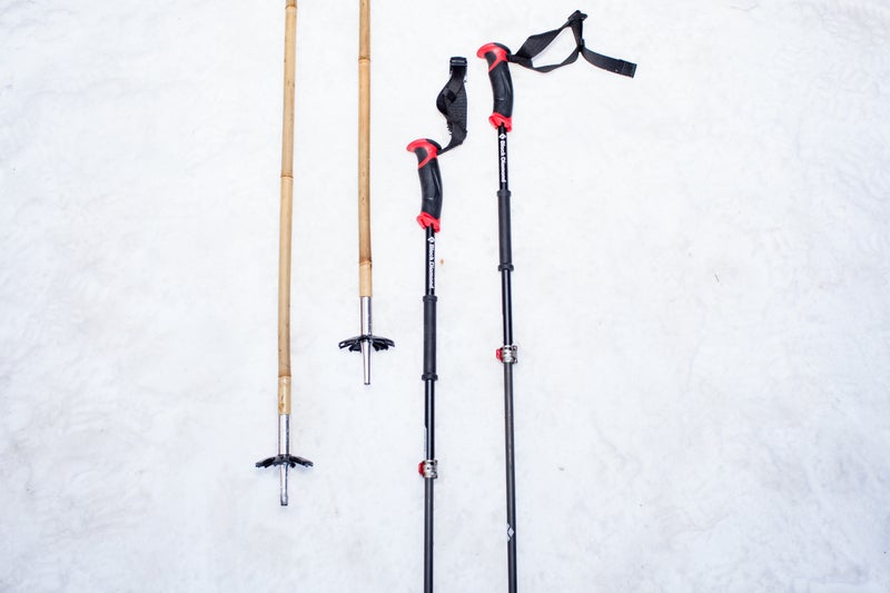 Soul Poles, left, and the Black Diamond Razor Ski Poles.