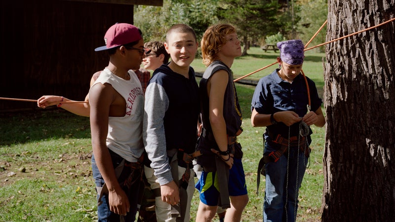 A knot-tying relay race.
