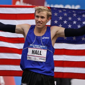 Hall, now 33, set the American record for a debut marathon when he was only 24 years old.