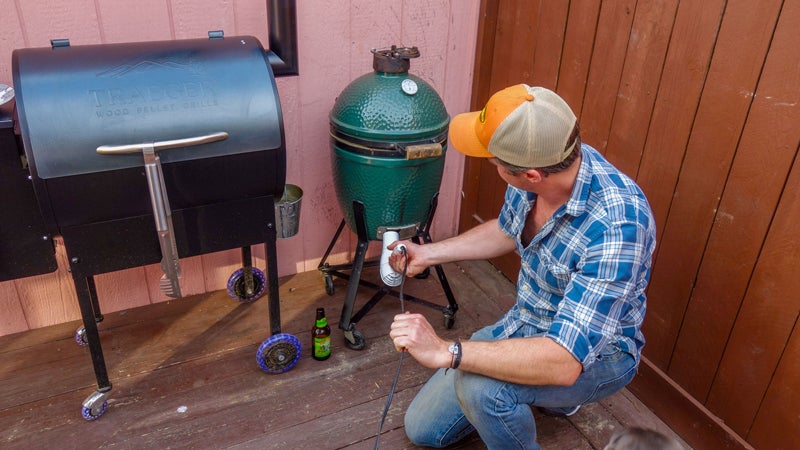 A simple hairdryer is the cheapest, simplest way to force air into the Big Green Egg to achieve higher temperatures and quicker starts.