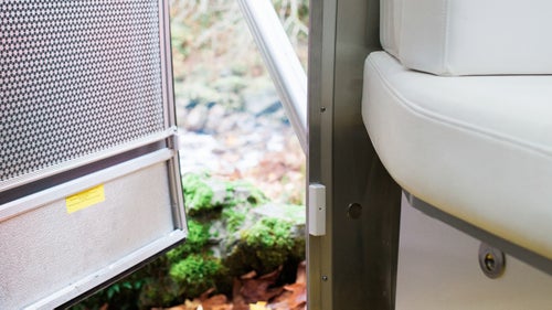 This door and window sensor from GoControl sends me notifications through the Wink app whenever it detects the door has been opened. It offers peace of mind when I leave the trailer unattended.