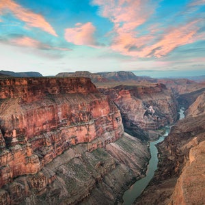 A view of Lava Falls on the Colorado River in the Grand Canyon.