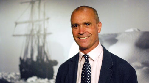 Henry Worsley at the opening of a 2011 exhibition about Ernest Shackleton's Antarctic expedition.