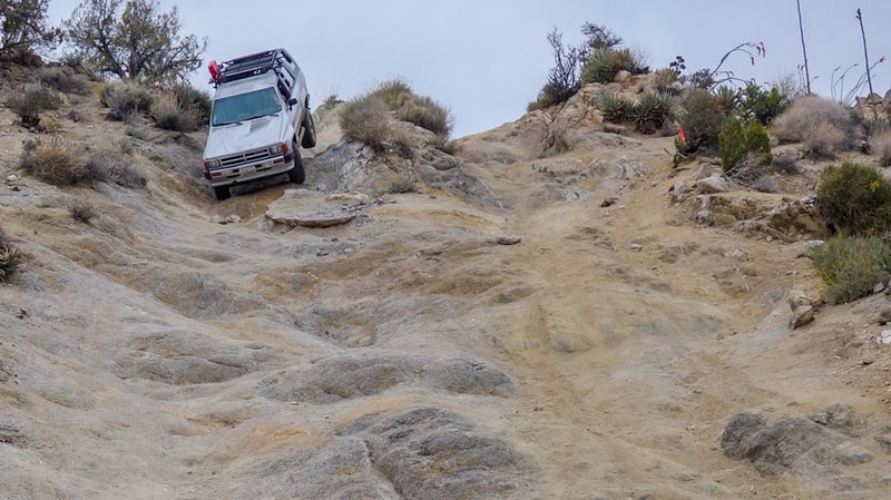 The brakes failed during this descent (oops!) in Anzo Borrego, but the 4Runner rode out the steep descent anyway.