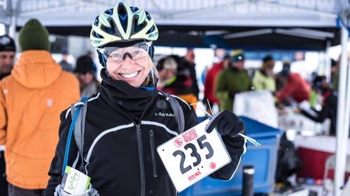 Competitors were all smiles at registration. Good luck kept the bulk of the forecasted new snow at bay until the race finished.