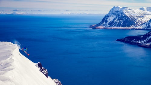 Marcus Caston was almost certainly the first person of the season to ski the fjords in Nordurfj枚rdur, Iceland, where he and Schirf traveled last April. 鈥淭he roads were just being cleared up,鈥 says Schirf. 鈥淢arcus spotted this line and said, 鈥業 want to jump off that corner.鈥欌 Schirf, who lives in Salt Lake City, followed Caston to the top of a 1,500-foot run, wearing crampons on the climb to keep his footing in the icy spring conditions. 鈥淚 was a little nervous, but Marcus hit it like a true pro. It鈥檚 definitely my favorite shot of the trip.鈥
THE TOOLS: Canon 1D X, 24-70mm f/2.8 lens, ISO 200, f/5.6, 1/1,250 second