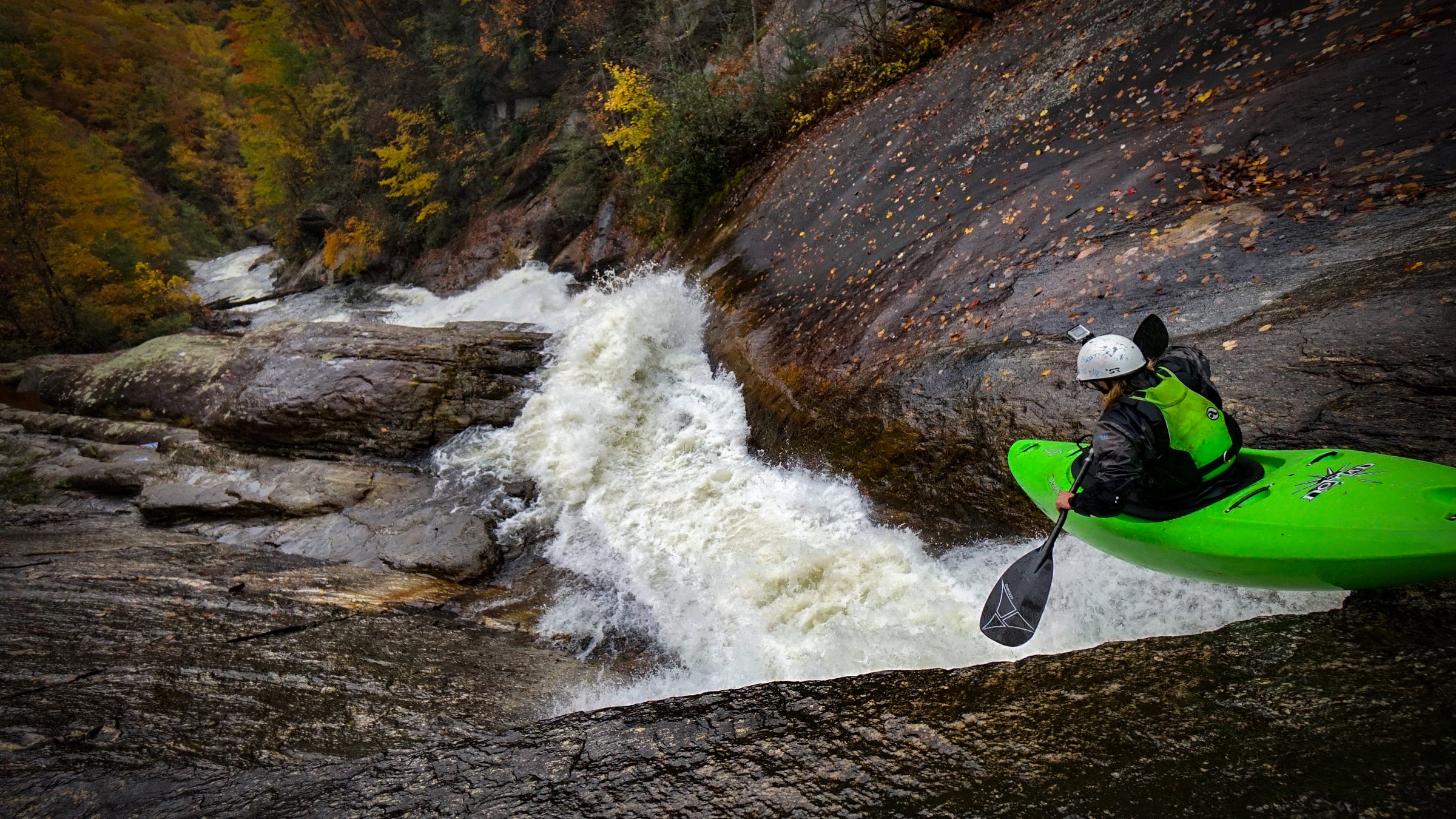 Gareth Tate paddling the Toxaway River in North Carolina.