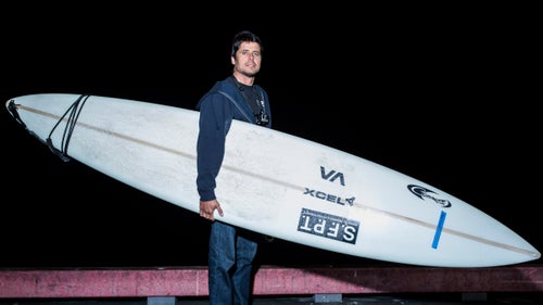 Alex Martins of Recife, Brazil, who rides a 9鈥6鈥 Jeff Clark and 9鈥10鈥 Jeff Clark.