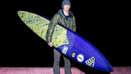 Rusty Long of San Clemente, California, who rides 9’2”, 9’4”, and 9’6” boards by Chris Christensen depending on the waves. “I’ve been getting boards from Chris for a long time and he has more experience than just about any big-wave shaper these days.”