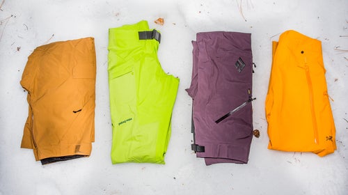 Left to right: The North Face Seymore, Patagonia Reconnaissance, Black Diamond Mission, Arc'teryx Sabre