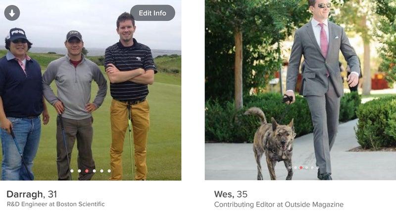 Golf?! Who would you rather hang out with? Club Crotch and his goofy friends, or an awesome dog walked by someone who's clothes fit him? Seriously Darragh, what's with those pants dude?