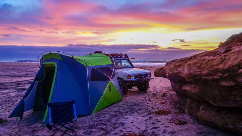 By far the best car camping tent I've ever used, Nemo's new Wagontop uses a single-wall, external pole design that's super quick to set up, and which gives you vertical walls and a 6'5" internal height. With four large, mesh windows, ventilation is excellent, too. Compared to one of those rooftop tents that are so popular on Instagram right now, this thing is larger, more livable, more accessible, and, at $500 and 18 lbs, substantially cheaper and lighter. Don't ruin your vehicle's handling, braking, ride, and fuel economy, use a tent like this.