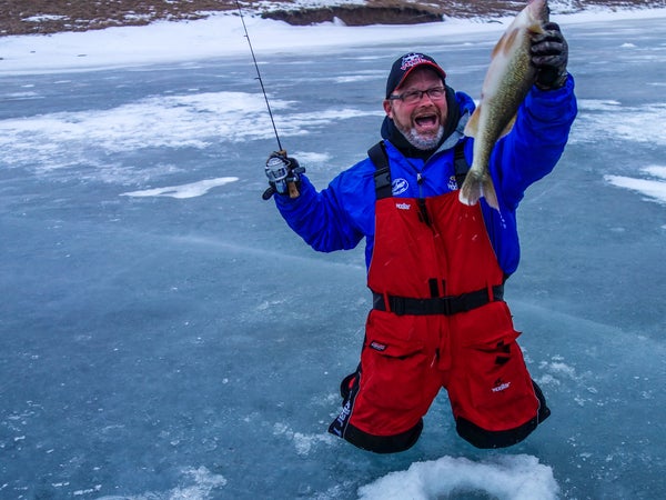 Tom Zenanko lands a big walleye at South Dakota's Hidden Hill Lodge.