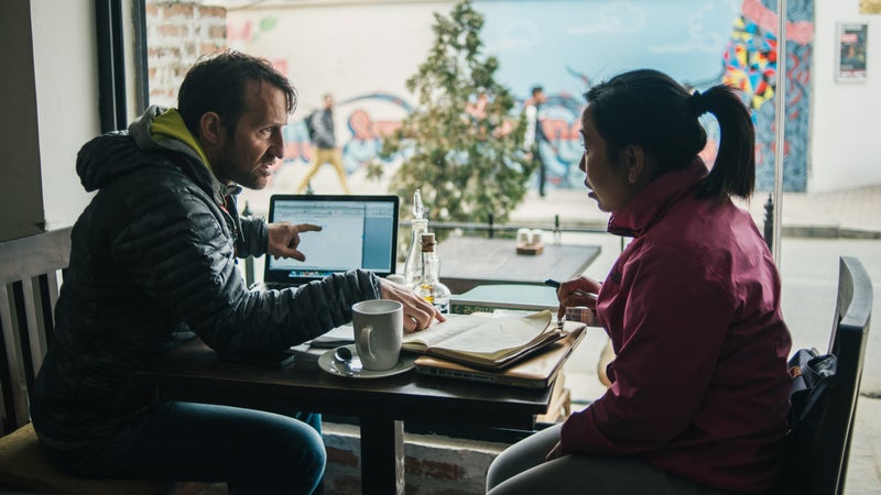 Morton with the Juniper Fund's Tsering Dolker.