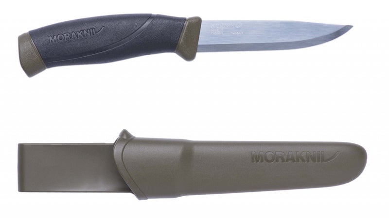 Mora Garberg survival black blade knife features an integrated