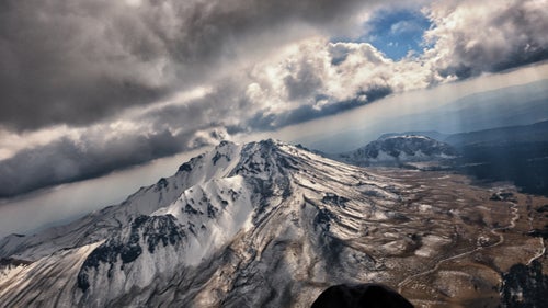 Approaching Nevada de Toluca after the team was thwarted from in our attempt to fly off of the peak. Soaring to and above it was even better.