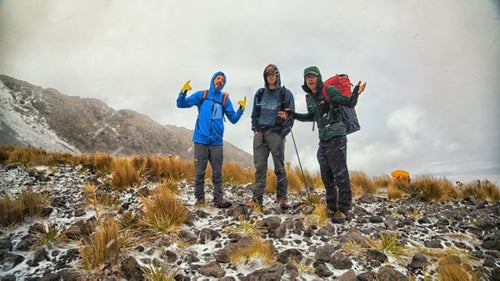 Segal (left), Henzi (center), and I find unflyable conditions on Nevada de Toluca, a 15,000-foot-tall volcano near Valle de Bravo.